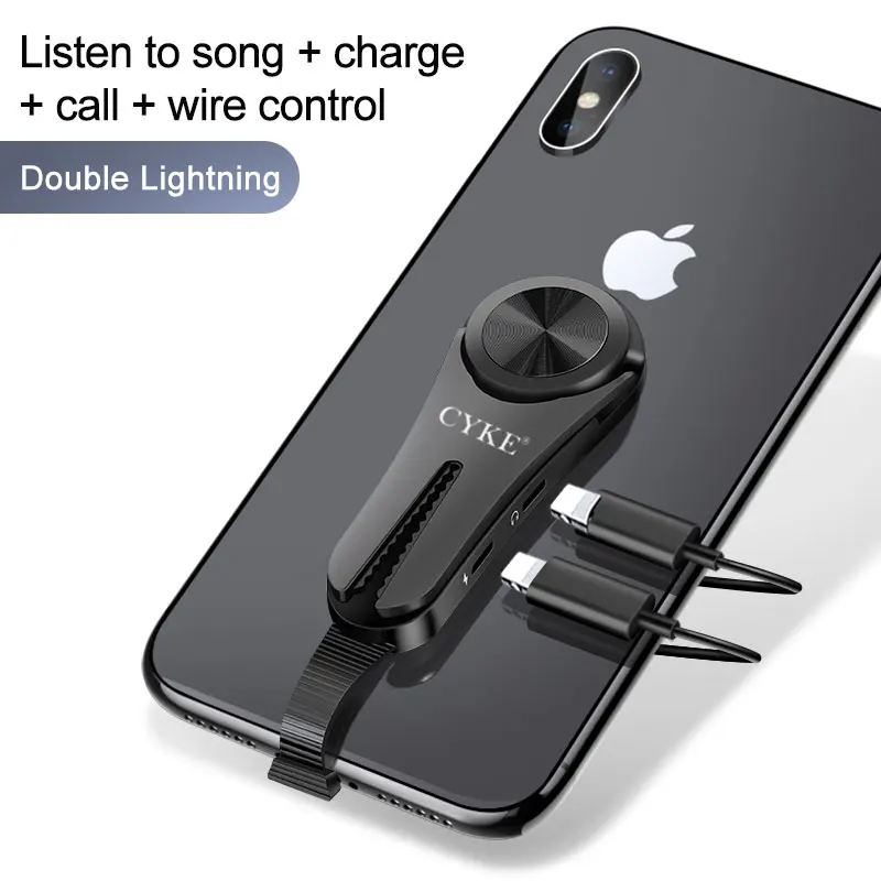 Для адаптера lightning 3,5 Интерфейс наушников 2A Быстрая зарядка мобильный телефон Кронштейн Автомобильный кронштейн двойной молнии для iphone - Цвет: Белый