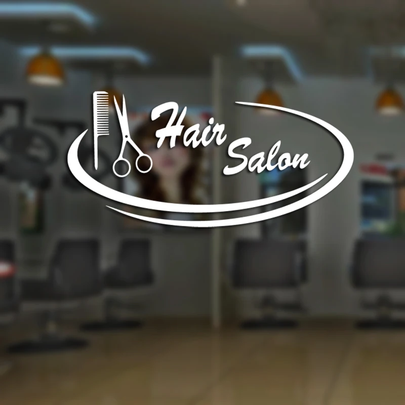 Hair Salon Scissors Decal Sticker Neutral Haircut Poster Vinyl Wall Art Decals Decor Windows Decoration