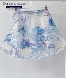 Fairy Ballet Tutu Woman Chiffon Print One Piece Dance Skirt Adult Vallet Lyric Skirt Limited Edition Skirt