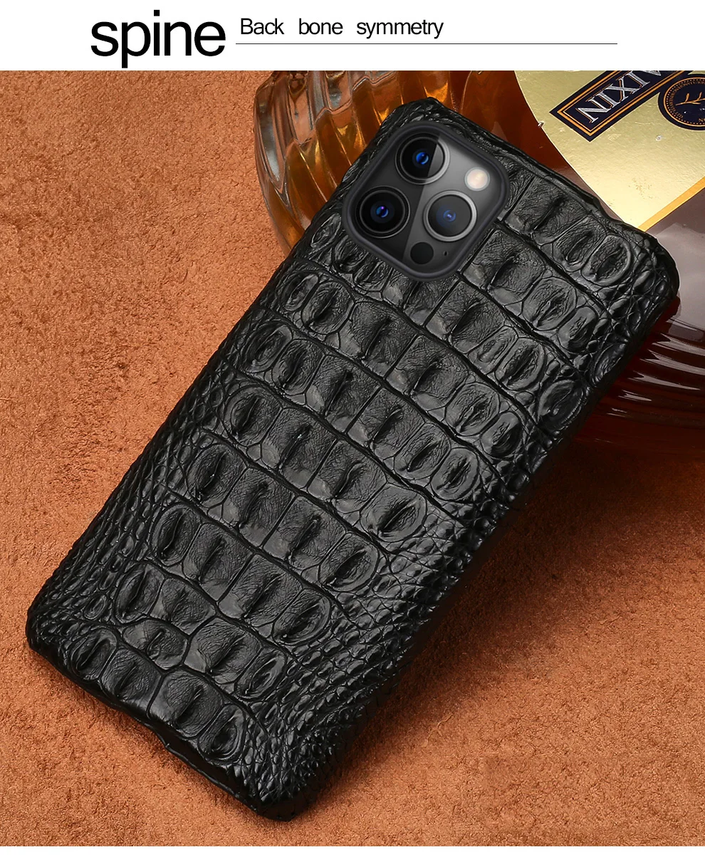 Case do Telefone para o Iphone Capas de Luxo para o Iphone Crocodilo Couro Genuíno Pro Max 11 xr xs 8 Plus 7 100% 12 11 para o iphone 12 pro max capas