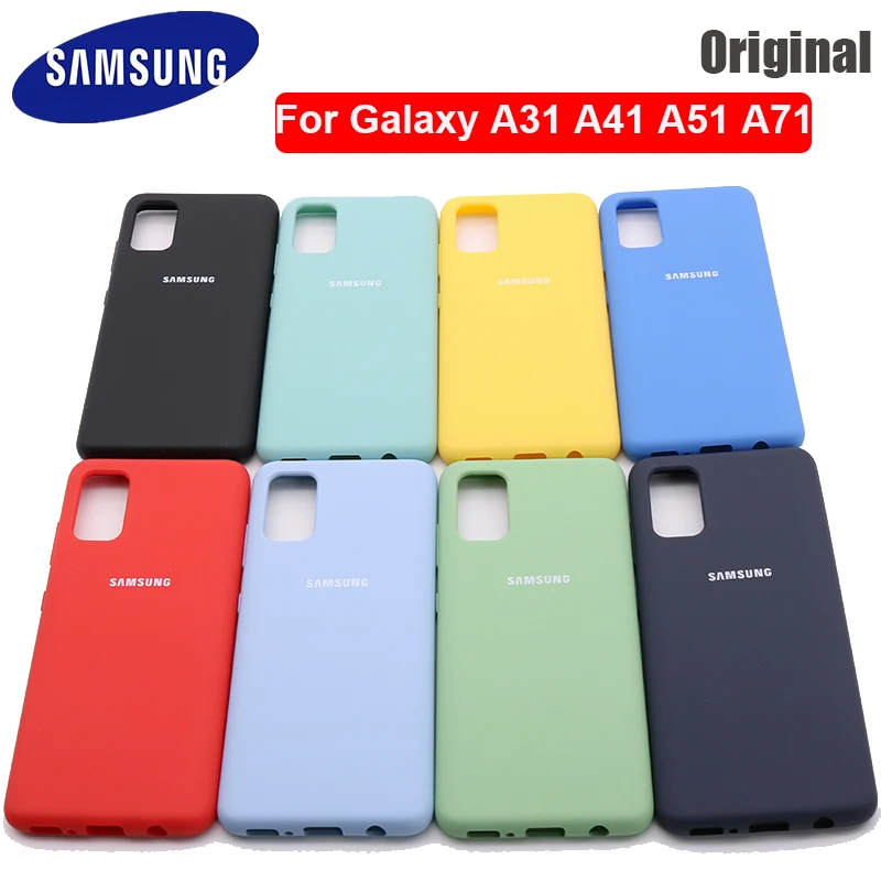 Funda de silicona líquida Original para Samsung Galaxy A41 A31, carcasa suave y sedosa para Galaxy a51a71, protector trasero de tacto suave de alta calidad