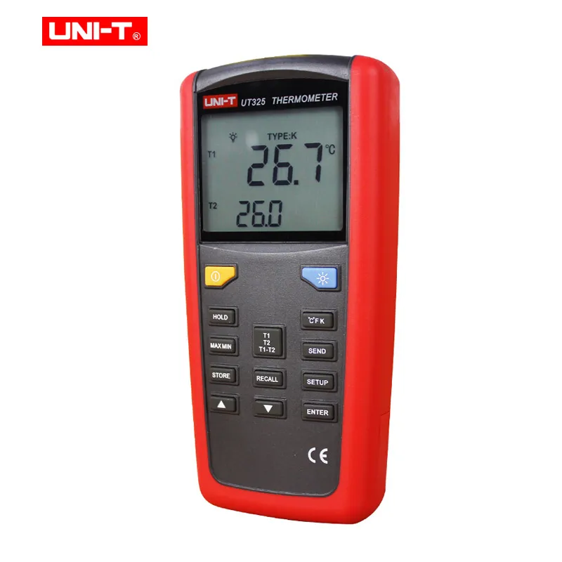 UNI-T UT321/UT325 Contact thermometer Pyrometer Industrial Temperature Meter 2CH Data Logging Test K/J/T/E/R/S/N