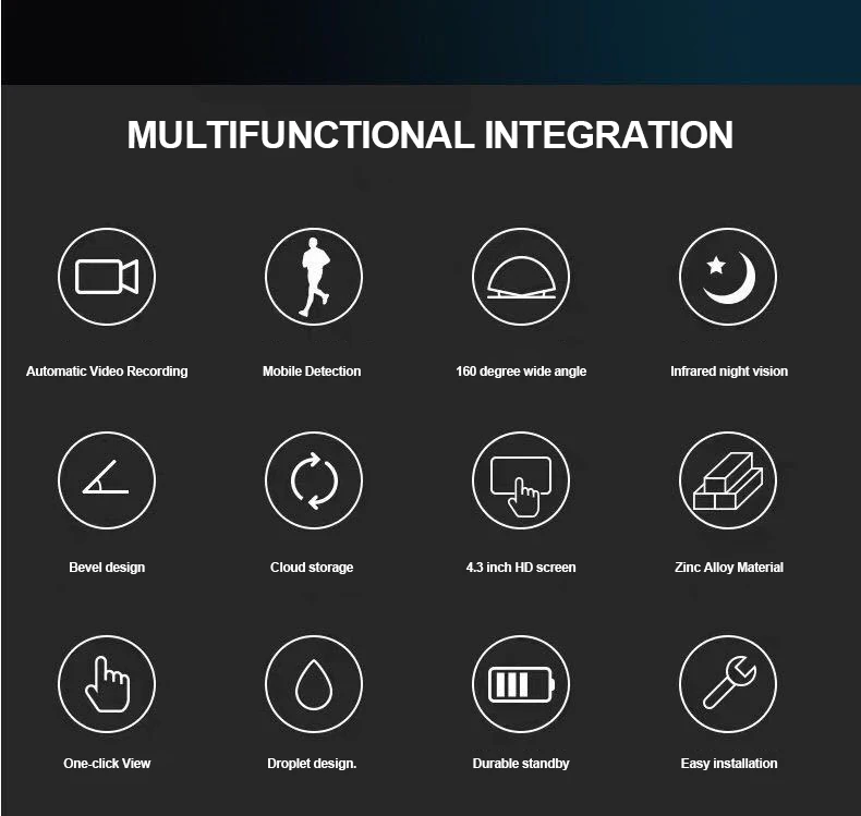 New Peephole Wifi HD Viewer DoorBell Infrared Night Security Wireless Camera Intercom Doorbell Support Phone Remote