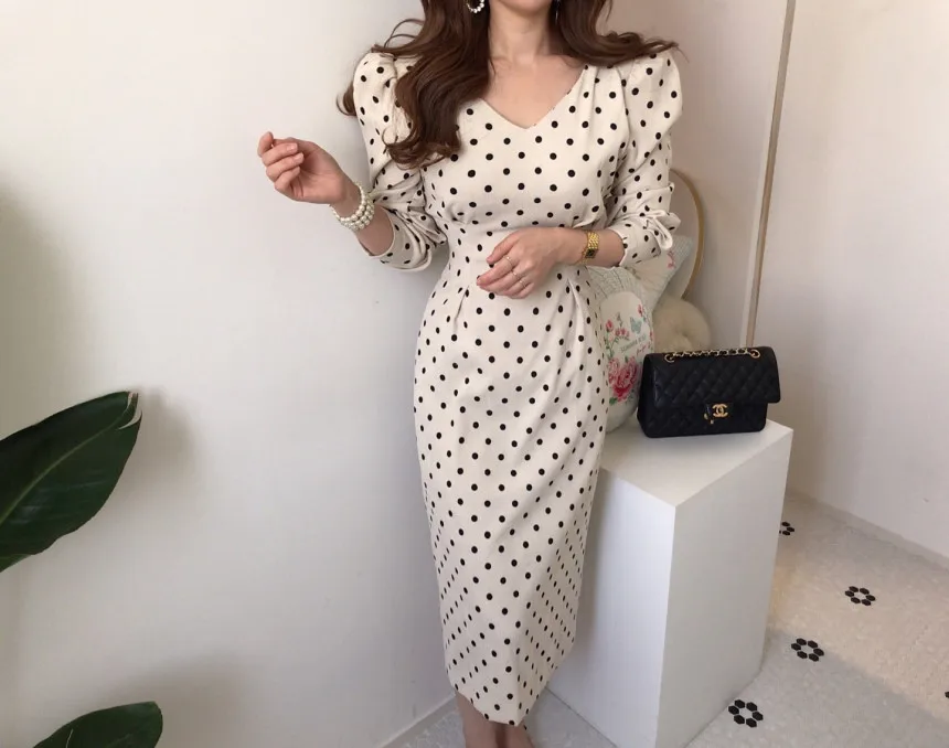 Vintage Polka Dot Print A-line Dress