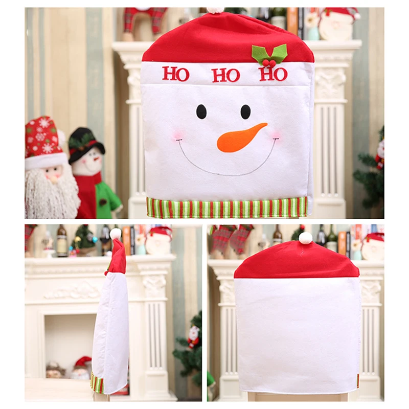 Мультфильм Рождество форма шляпы DIY чехол для кресла для дома Санта вечерние украшения Рождество