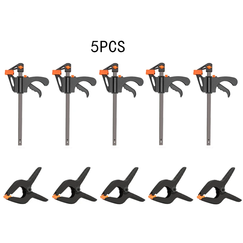 4Inch Mini F Clamp Clip Set Hard Quick Ratchet Release Clip DIY Carpentry Hand Tool Gadget Woodworking Clamp 2Inch Spring Clamp