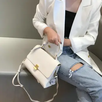 

2020 New Spring cow Leather Handbags Solid Color Small Square Bag Luxury Handbags Women Bags Designer