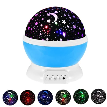 

LED Projector Star Moon Night Light Sky Rotating Battery Operated Nightlight Lamp For Children Kids Baby Bedroom Nursery Gifts