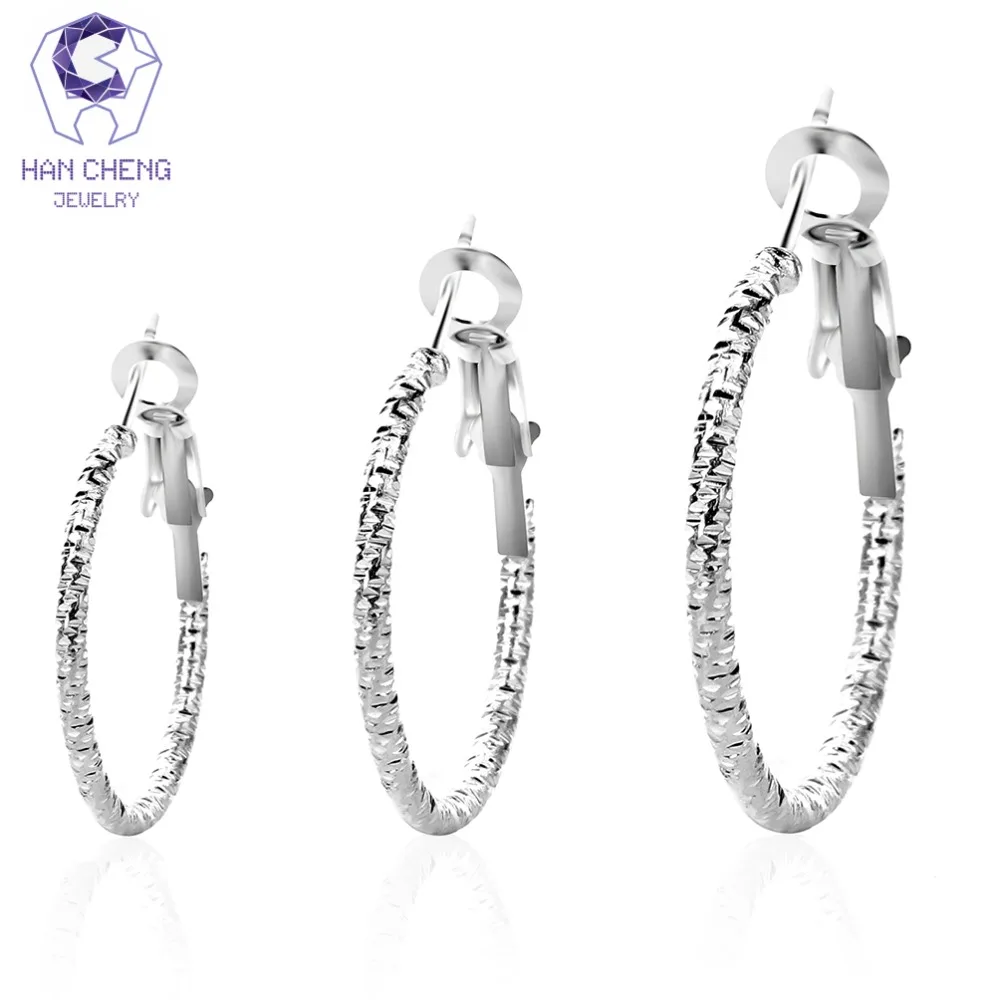 

HanCheng New Fashion Hot Trendy Classic Loop Alloy Silver Plated Circle Round Big Hoop Earrings For Women Jewelry brincos bijoux