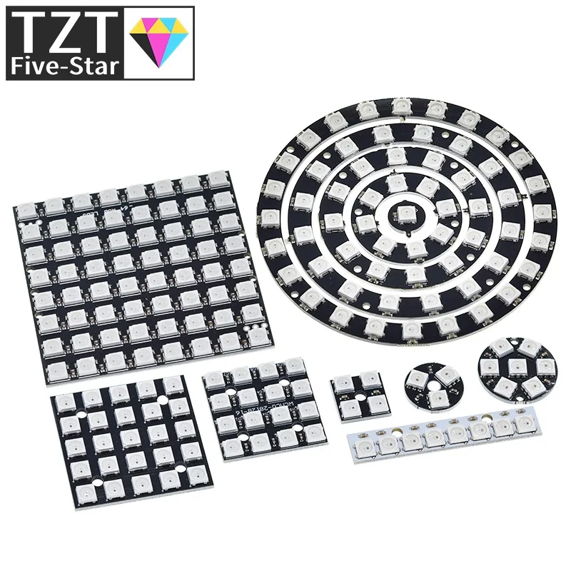 4 8 12 16 каналов WS2812 WS2812B WS 2811 5050 RGB светодиодный светильник Панель модуль 5V 1Bit 4Bit 8Bit