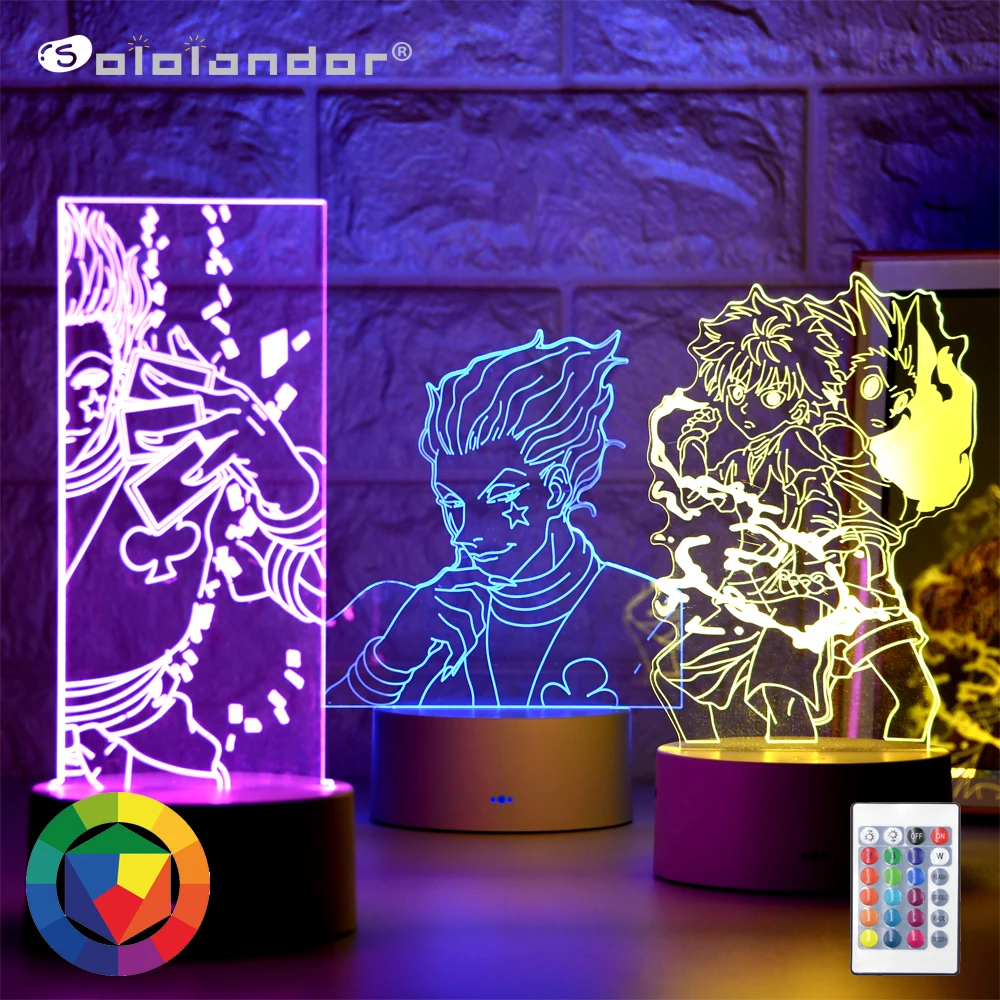 Hunter X Hisoka 3d ночник Led сенсорный сенсор красочные аниме лампы для детей Декор