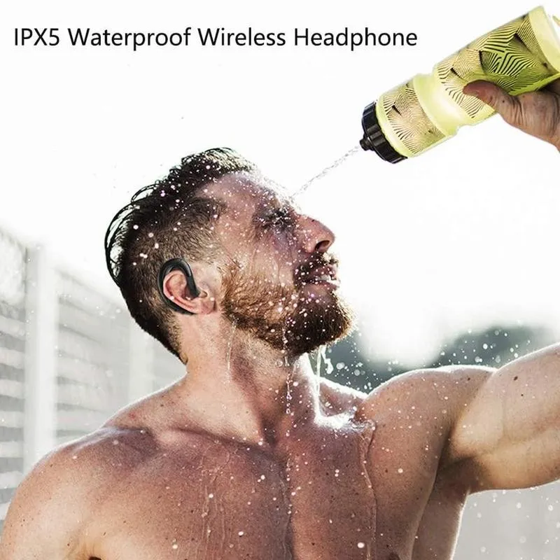 1pc Portable Sports Earphone Wireless Bluetooth Ear Headphones With Headset Hook Cordless Mic U3W2