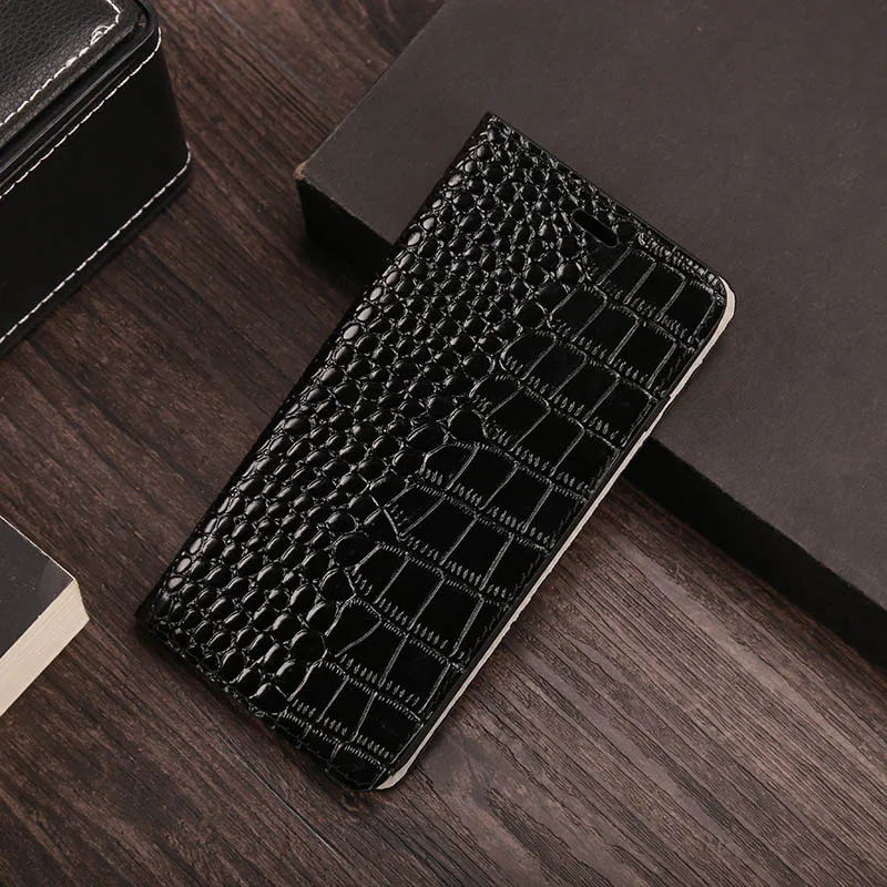 Флип-чехол для телефона для Xiaomi Redmi Note 4 4X5, 6, 7, 8 Pro для mi 8 9 se 9T A1 A2 A3 lite Max 2 3 Y3 Poco F1 из воловьей кожи чехол Крышка - Цвет: Black