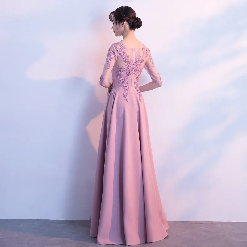 Платье Cheongsam высокого качества, сексуальное платье невесты с круглым вырезом, тонкое длинное банкетное женское традиционное китайское платье невесты