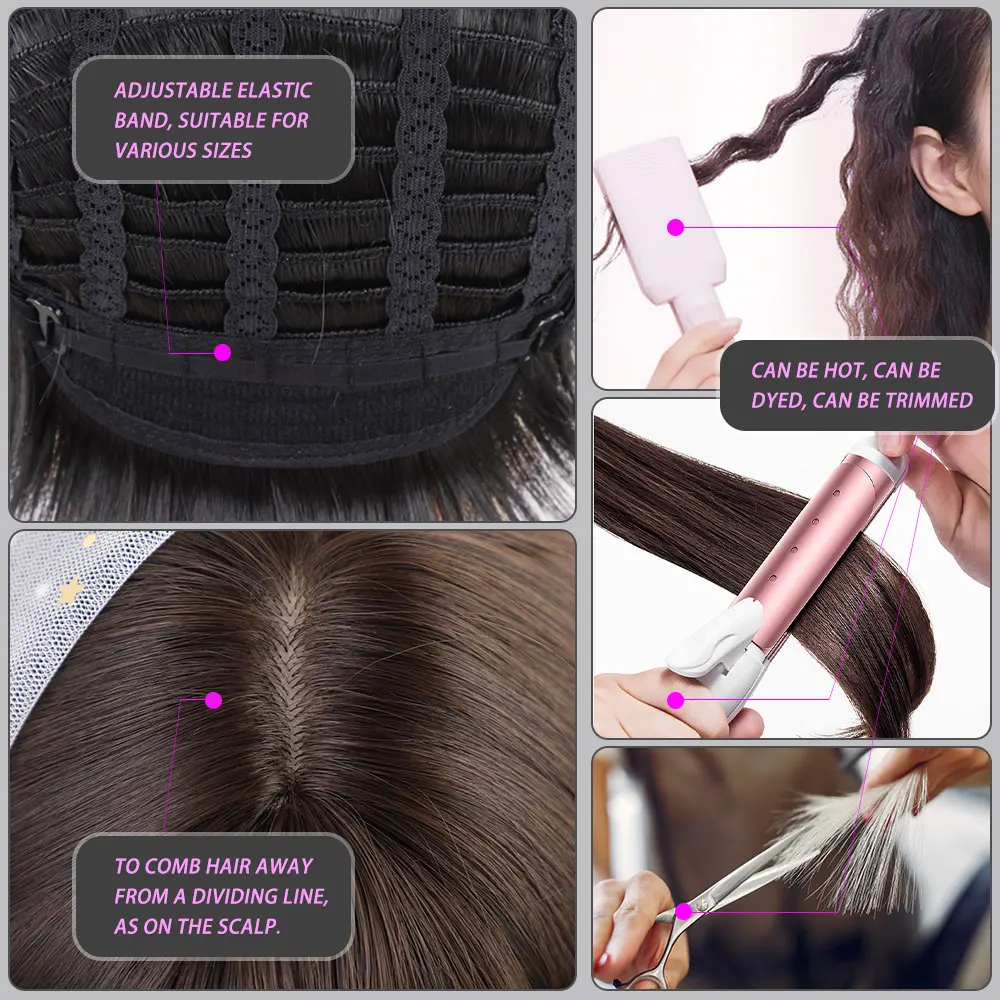 JONRENAU Long Natural Synthetic Straight Layered Hairstyle Wig Black Ombre Brown To Blonde Wigs for Black Women with Bangs Hair