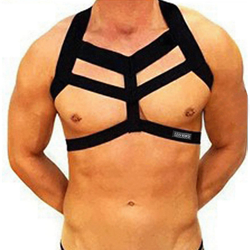 Mens Body Bondage Costume Chest Harness Lingerie Halter Neck Straps Nightclub Erotic Hollow Out Costume mens bondage lingerie men chest harness belt