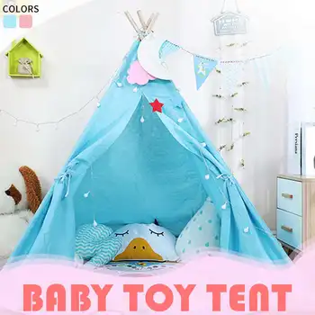 

Portable Children's Tents Tipi Play House Kids Cotton Canvas Indian Play Tent Wigwam Child Little Teepee Room Decoration