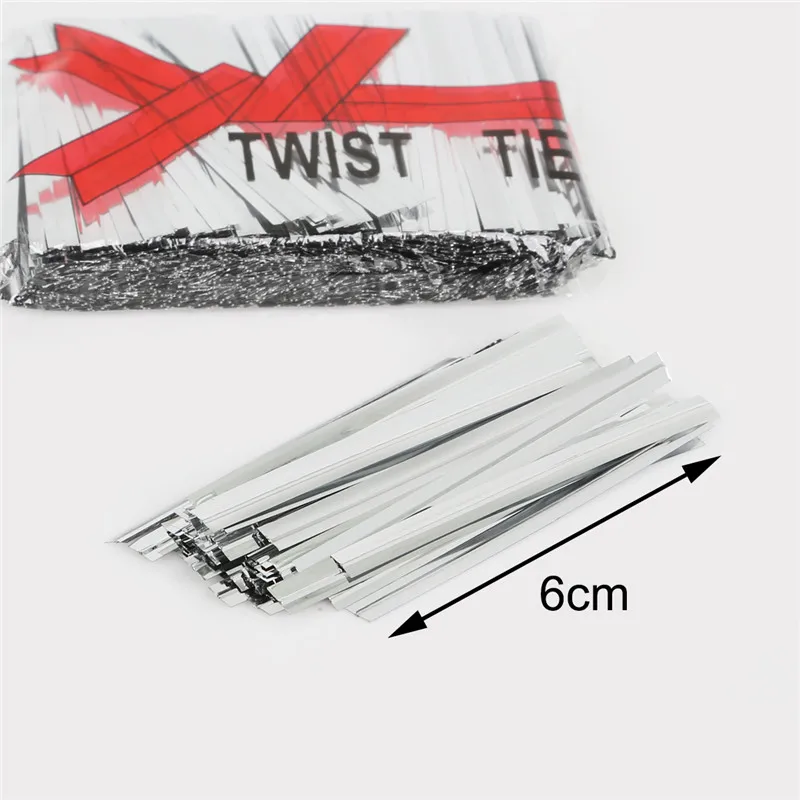 800pcs Gold/Silver Gift Packing Twist Tie Wire Wrapping Party Wedding Bakery Cookie Bag Fastener Sealing Twist Ties