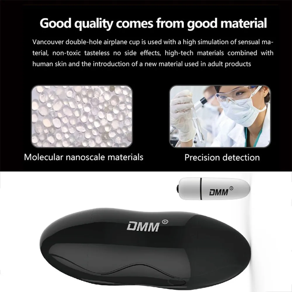 DMM Portable Double Hole Masturbation Cup Male Masturbator Soft TPE Oral Vaginal Vibrator Real Vagina Pussy Sex Toys for Men (10)