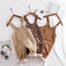 Рост 80-100 см, новинка года, теплый вельветовый Комбинезон для мальчика, детский комбинезон, комбинезон для девочки