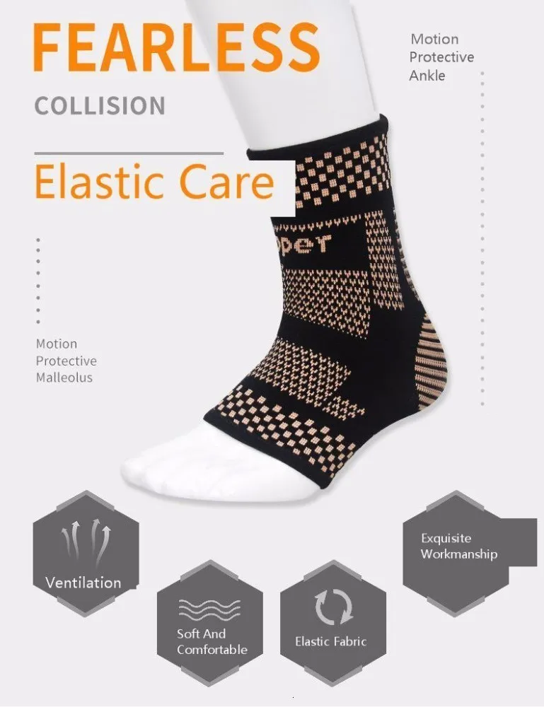 1 Pcs Copper Ions Sports Safety Ankle Support Ankle Elastic Brace Guard Support Running Exercise Protection Ankle Support Brace
