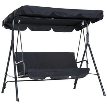 

Swing Canopy Kit, Patio Swing Canopy Replacement Cover, Patio Patio Seat Cover, Black