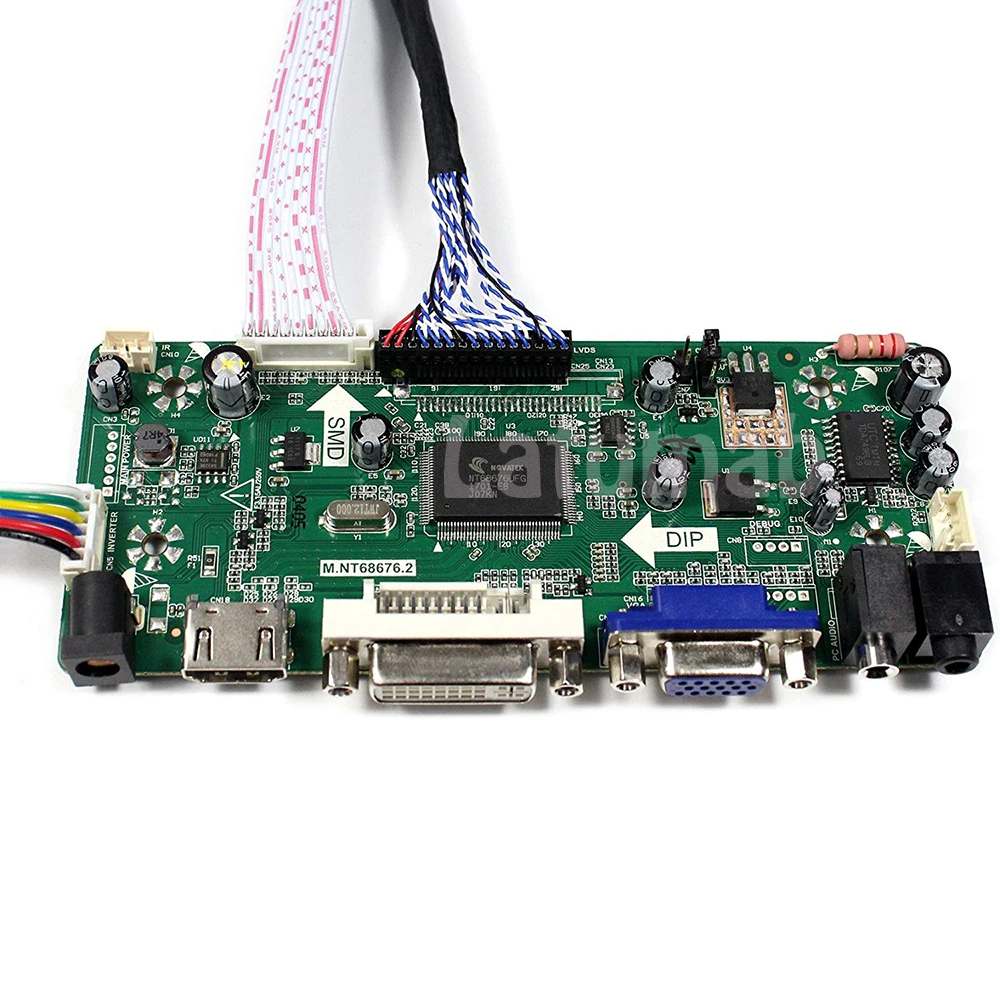 Latumab Controller Board for B156XTN02.0 LVDS 15.6 LCD Display Monitor 40 Pin Driver Board 1366×768 HDMI+DVI+VGA (8)