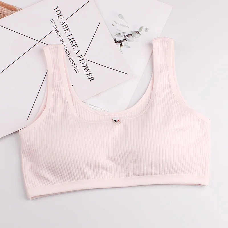 New Cotton Puberty Girls Bras Sport Bra For Girls Breathable Teenager Girl Training  Bra With Pad Vest Teen Lingerie 8-16y - Training Bras - AliExpress