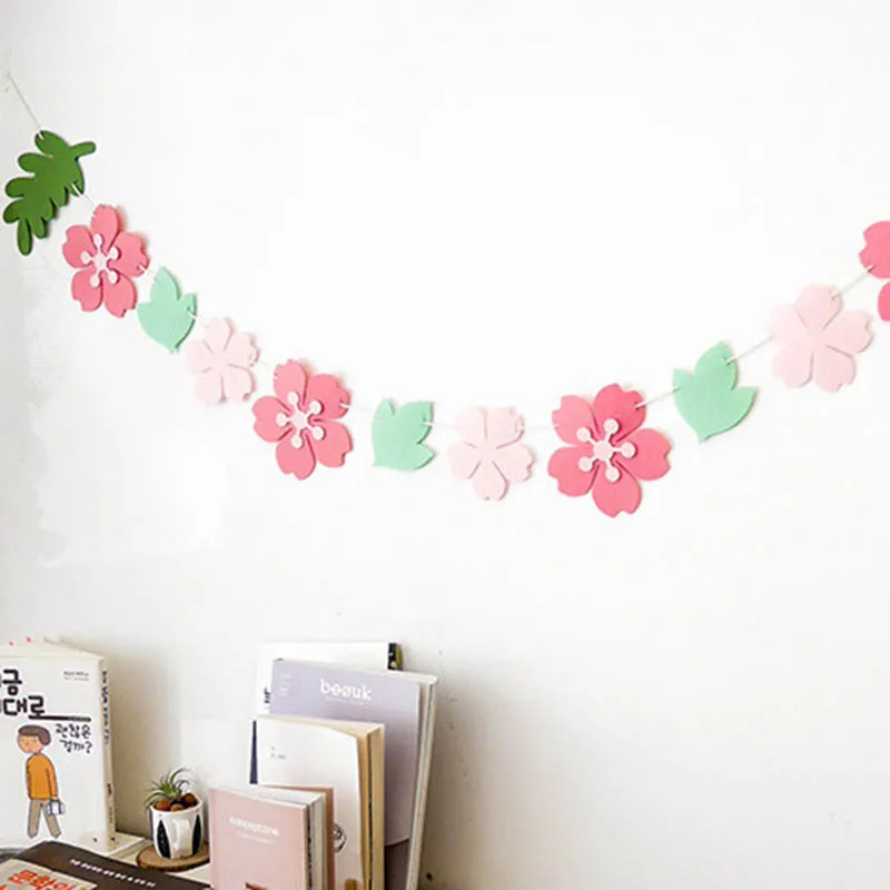 1 комплект розовый цветок баннер вишня зеленая трава флаг для девочек украшение