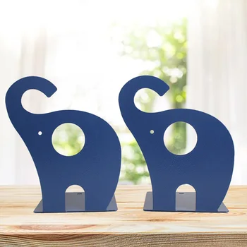 

Book Organizer Study Home Office Library Storage Holder Stand Metal Bookends Cartoon Elephant Cute School For Shelves Kids Gift