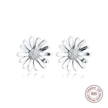 

Pave Daisy Flower Statement Stud Earrings for Women 925 Sterling Silver Earings Fashion Jewelry Ear Brincos 2020 New