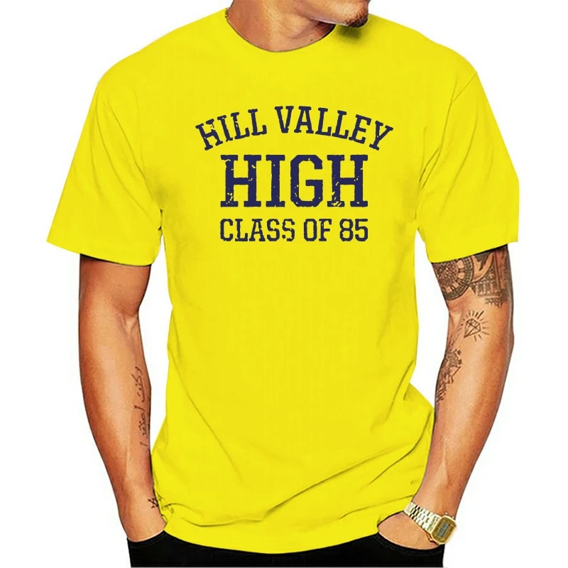 

2020 Fashion T Shirts HILL VALLEY HIGH Back To The Future BTTF Flux VINTAGE LOOK SIZES S-5X O-neck 100% cotton