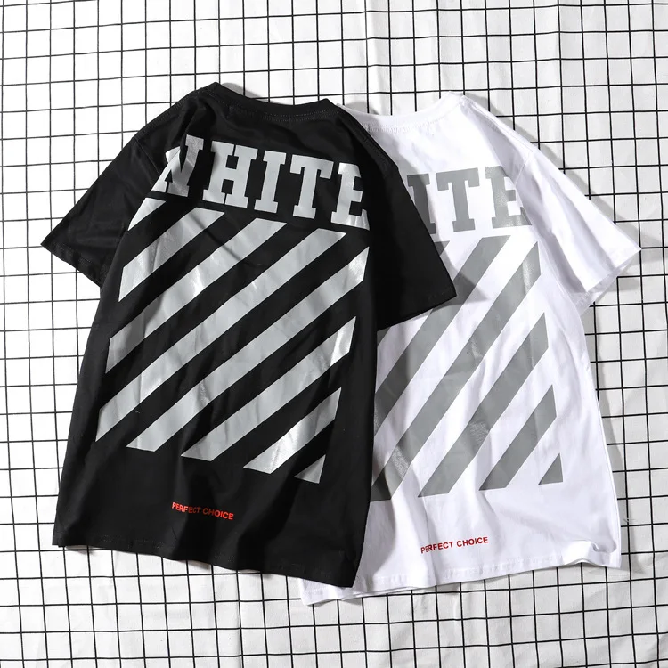 

2019 Spring And Summer Europe And America New Style off Popular Brand White Short Sleeve T-shirt Plaid Short Sleeve Students Cou