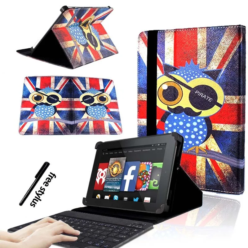 KK&LL для Amazon Fire HD 10(7th/5th поколение, / выпуск) кожаный Смарт-планшет стенд Чехол-книжка+ Bluetooth клавиатура