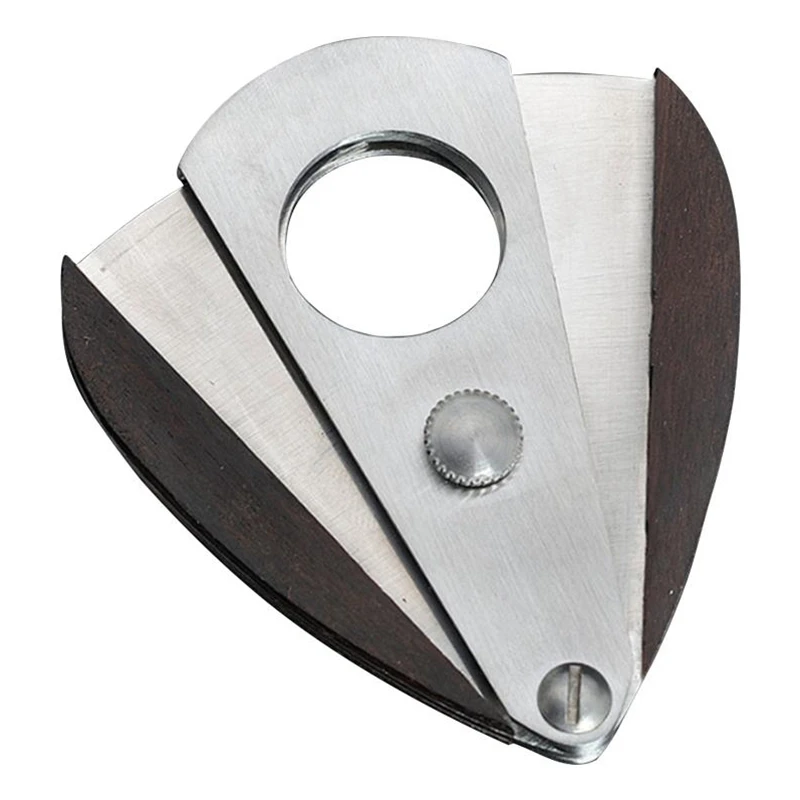 

1 Pcs Stainless Steel Cigar Cutter Sandwood Stitching Fan-Shaped Cigar Cutter Cigar Tool Gifts for Friend Cigar Cutter
