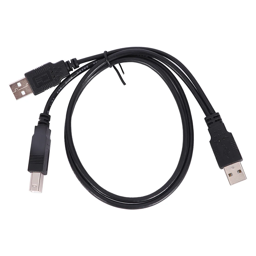 Высококачественный двойной USB 2,0 штекер к стандарту B Мужской Y кабель 80 см для принтера сканер внешний жесткий диск