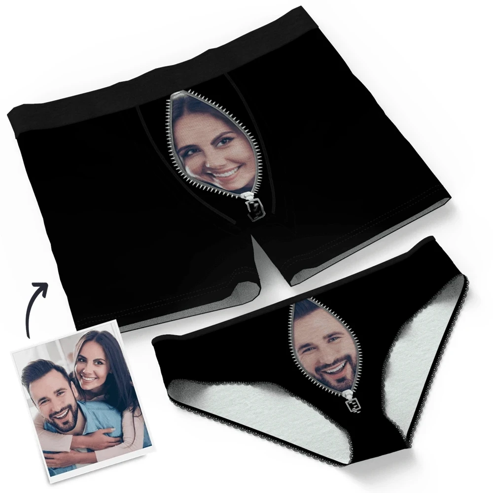 Custom Men's Underwear with Girlfriend Face Personalized Photo