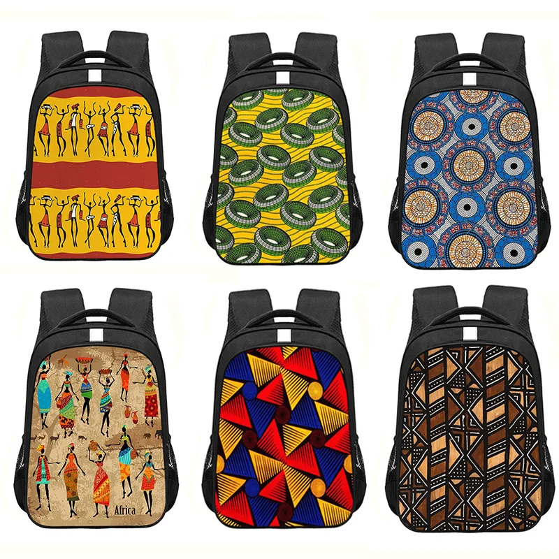 School Backpack Bookbag Womanteenager Kids Children Print Afro Boys Africa