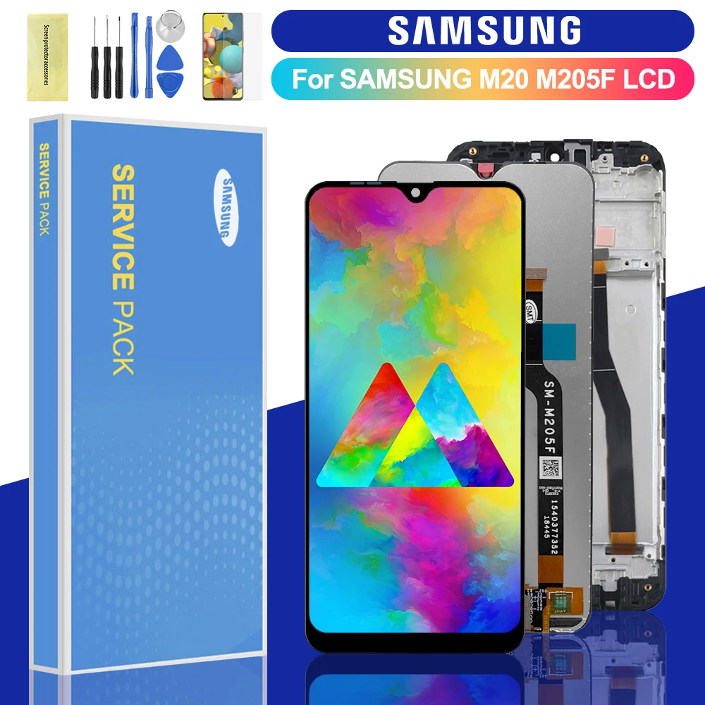 Оригинальный ЖК-дисплей 6 3 ''для SAMSUNG Galaxy M20 2019 SM-M205 M205F сенсорный экран