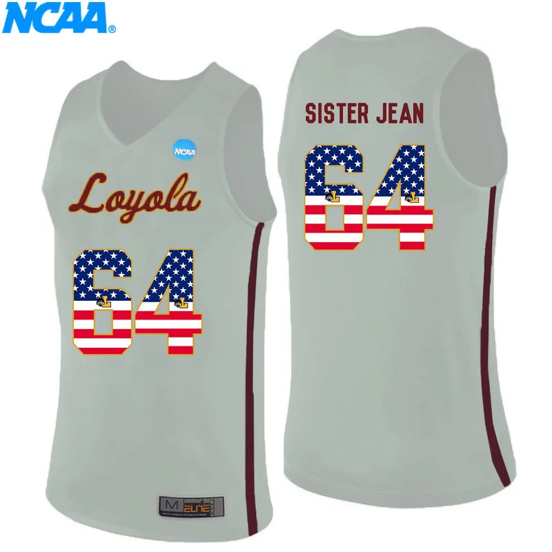 Новое поступление, высокое качество, Loyola(Chi) Ramblers SISTER JEAN#64 Avery#10, футболки для колледжа, ограниченная серия, майки, S-XXXL - Цвет: 5