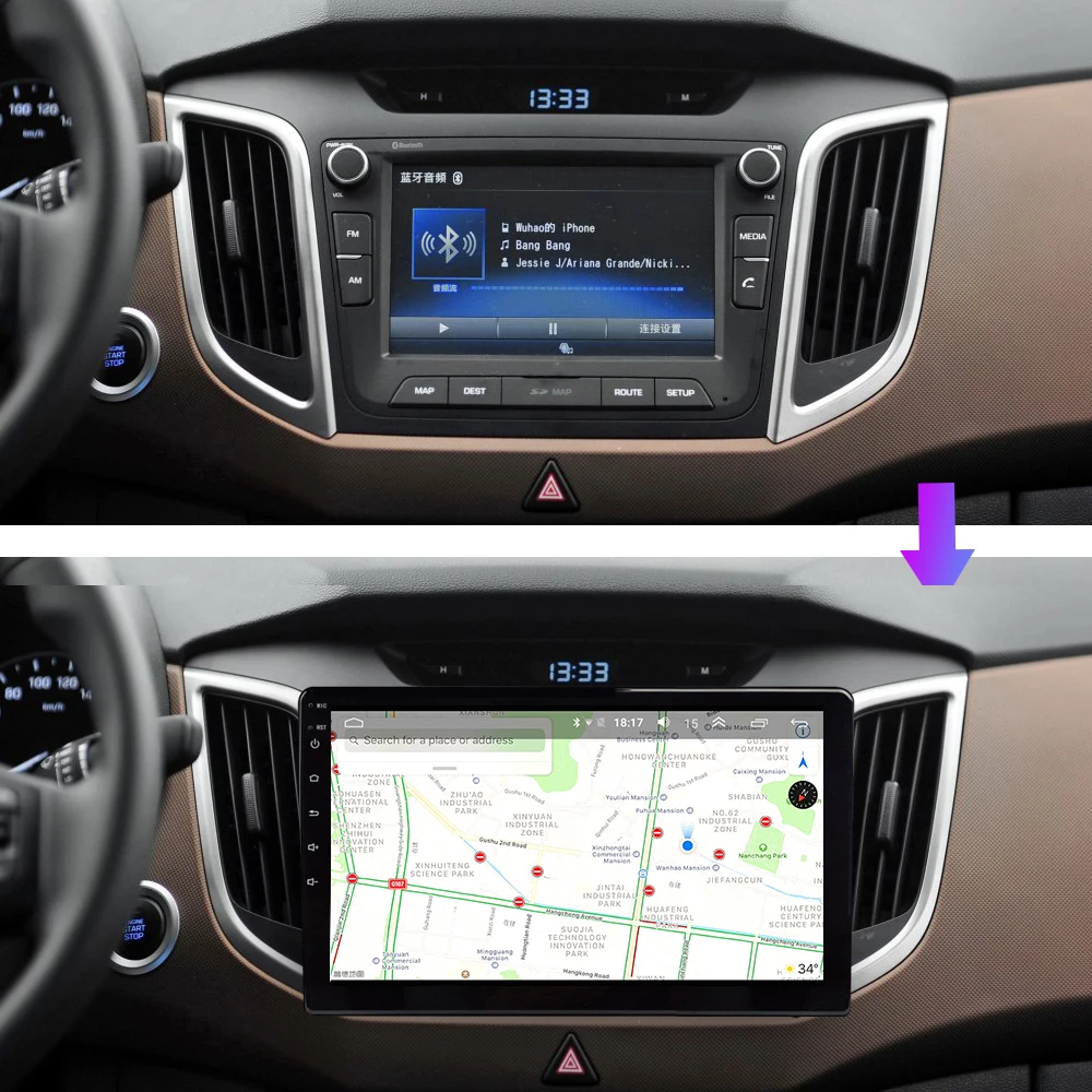 EKIY 10," ips Android 9,0 автомобильный Радио мультимедийный плеер для hyundai Creta IX25- No 2 Din Авто стерео 4G gps навигация