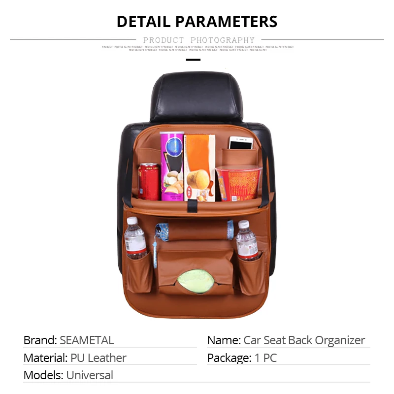 Car Seat Back Storage Bag Organizer Universal Travel Box Pocket Holder PU Leather Multi Pockets Bags Protector Auto Accessoires (2)