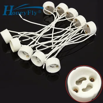 

HoneyFly GU10 Socket Base LED Bulb Halogen Lamp Holder Base 5/10/20Pcs Ceramic Wire Connect for GU10 LED Halogen Light