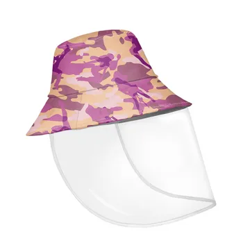 

Anti-splash Protective Face Shield Bucket Hat Camouflage Pattern Women Sun Protection Cap Multi-function Dustproof Fishing Hat