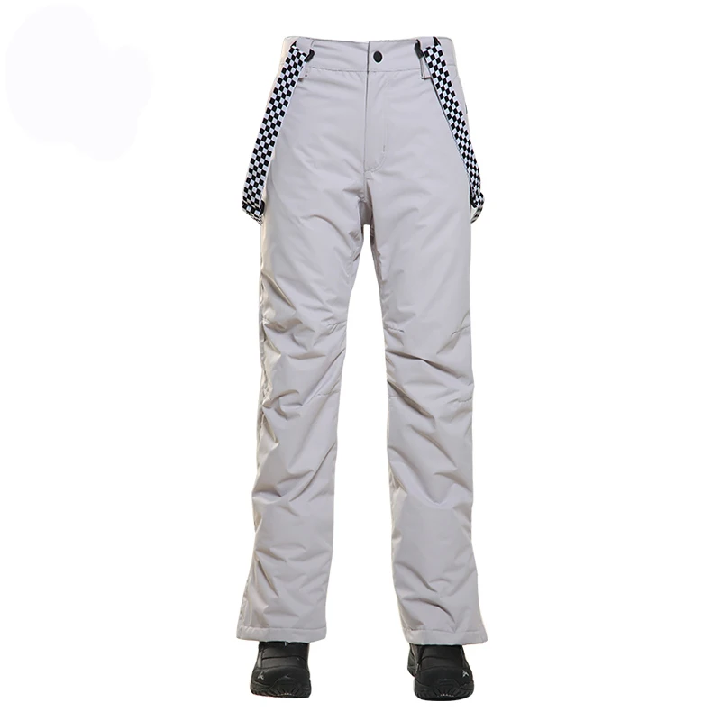 SMN сноуборд брюки для взрослых мужчин сплошной цвет ветрозащитный водонепроницаемый дышащий теплый зимний открытый сноуборд-нагрудник спортивные брюки - Цвет: grey