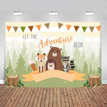 

Green Animail Bear Safari Paity Wild Jungle Background Photography Backgrounds for Photo Studio Vinyl Photozone Photo Camera