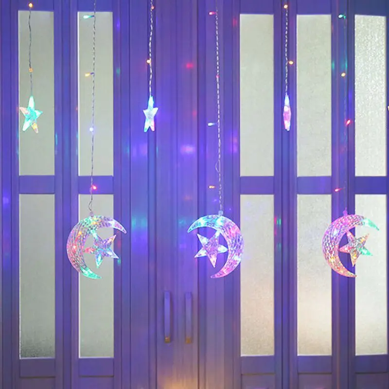2.5M Star/Moon-shaped LED String Light Girl Room Decorative Lamps For Curtain, Background Wall, Home Decoration