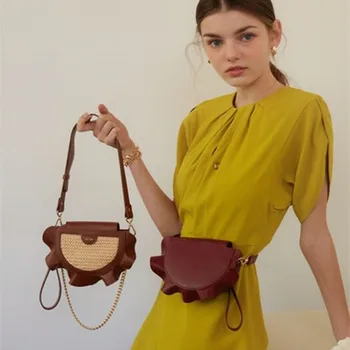 

New Fashion Women Totes 2018 Female Bags pu Leather Handbag Elegant Women Versatile Bag Lady Lace Shoulder Straw bag