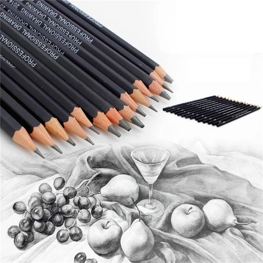 

14PC Painting Tool 6H-12B Professinal Sketch Art Drawing Pencil Sketching Pencil creative Fashion Gift Wood Pen Stationery F823