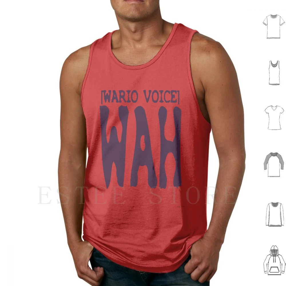 Wario Voice Shirt Canotte Vest Videogiochi Super Smash Bros Funny Nerd Dork Geek Waluigi Nes Gameboy Bros Luigi Wario